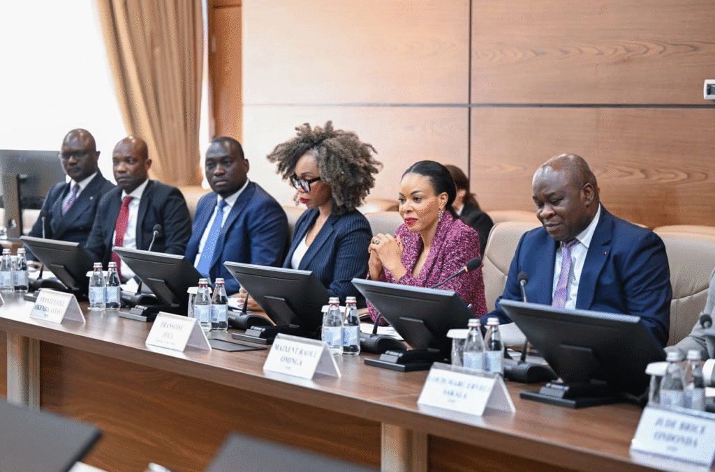 Françoise Joly, Personal Representative of the President of the Republic of Congo for Strategic Affairs and International Negotiations, and Maixent Ominga, General Director of SNPC