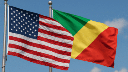 U.S. flag and the Republic of the Congo flag side by side